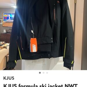 KJUS Men's Black and Yellow Ski Jacket